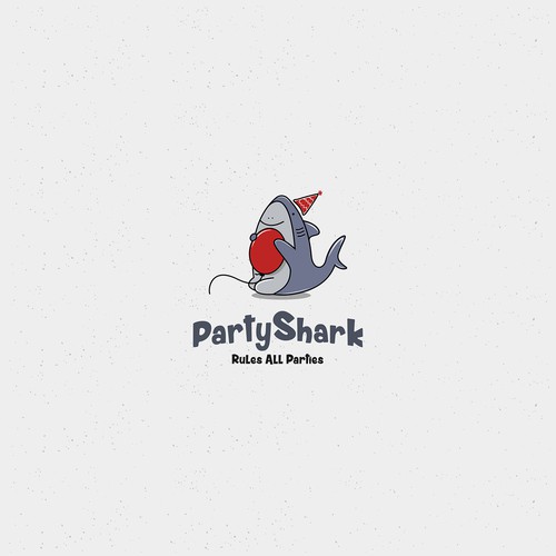 Partyhark logo with shark cute and simple