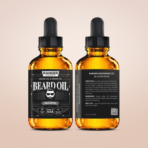 Ranger beard oil label