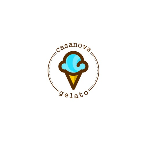 VINTAGE CLEAN DESIGN LOGO FOR GELATO ICE CREAM CAFE