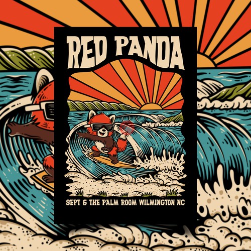 Retro summer vibes with red panda