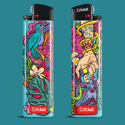 Create illustrations for a limited collection of Cricket Lighters 