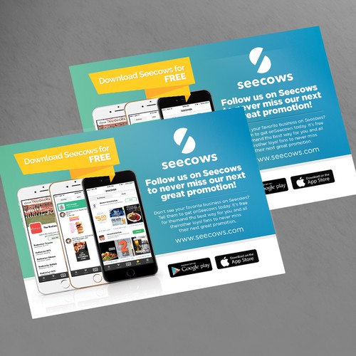 Clean Modern Design postcard for o mobile app