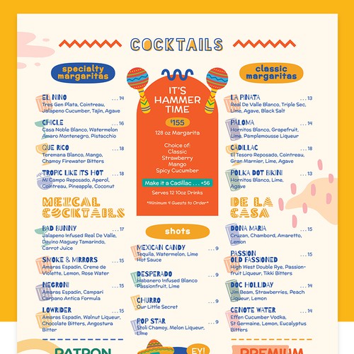 Fun Colorful Mexican Menu Design
