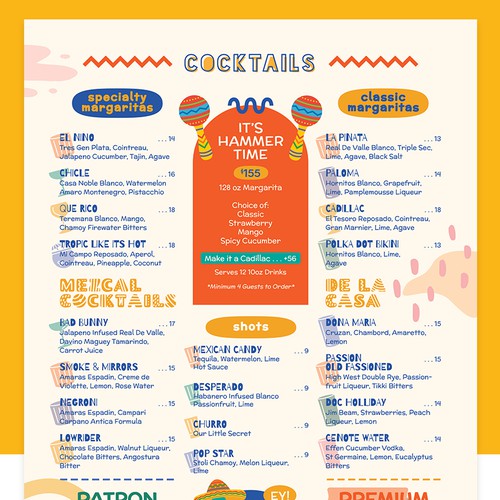 Fun Colorful Mexican Menu Design