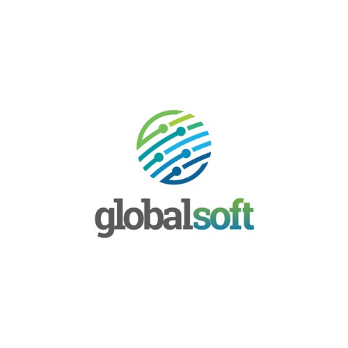 Modern GlobalSoft Technology logo designs vector
