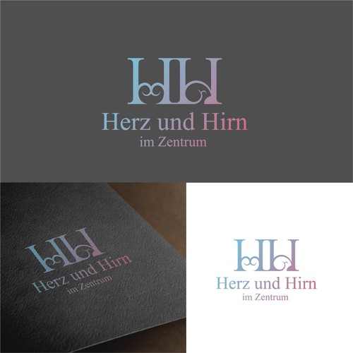 Abstakstes Logo Design für Herz und Hirn im Zentrum