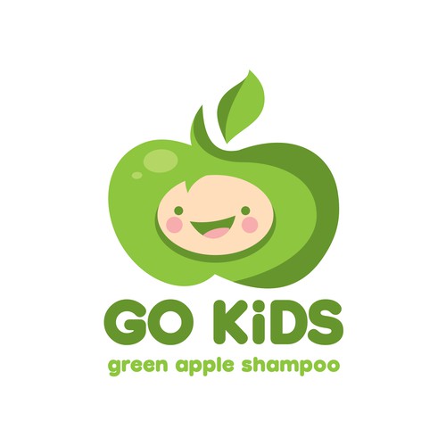 Cute apple character for Kids Shampoo