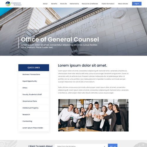 Web design of 'Office of general counsel-for employee'