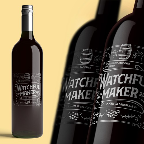 Watchful Maker - California Wine Label Concept