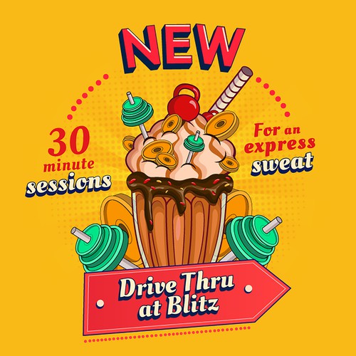 "Express Class" design for Boutique CrossFit gym with Vintage Drive Thru Theme.