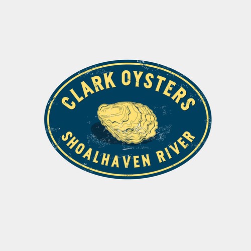 Create a rustic artisan style logo for an oyster farm