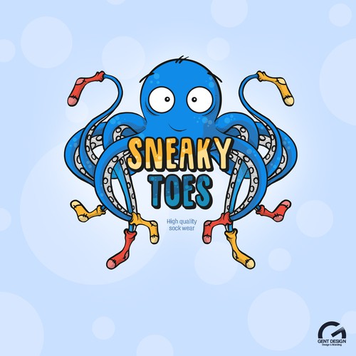 Fun Octopus Character Logo - with socks!