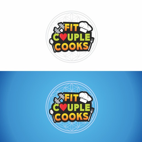 Playful and Fun logo for Fit Couple Cooks