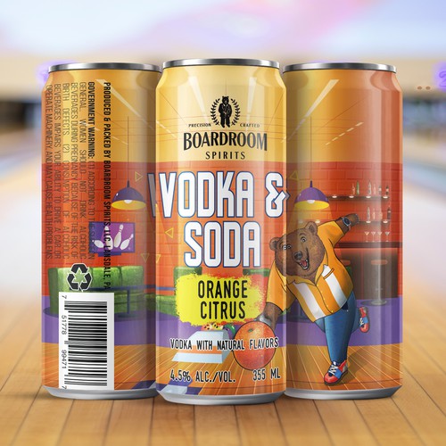 Bowling theme for canned RDT cocktail 
