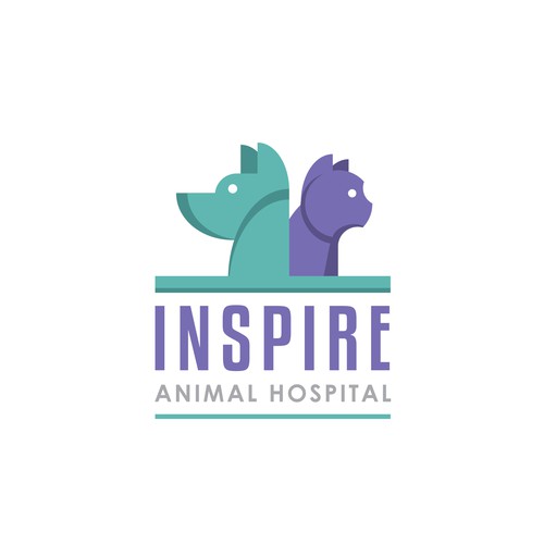 Logo concept for dog and cat animal hospital