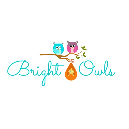 Craft a new brand identity for Bright Owls Birth Services