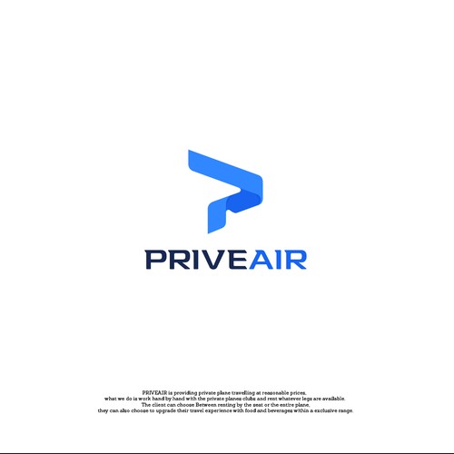 P wordmark for a pivate jet chartering.