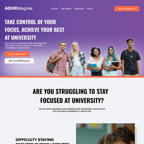 ADHDdegree Website Design
