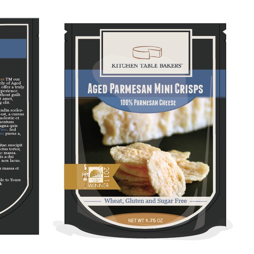 Create packaging for challenging awesome Parmesan Crisps Package