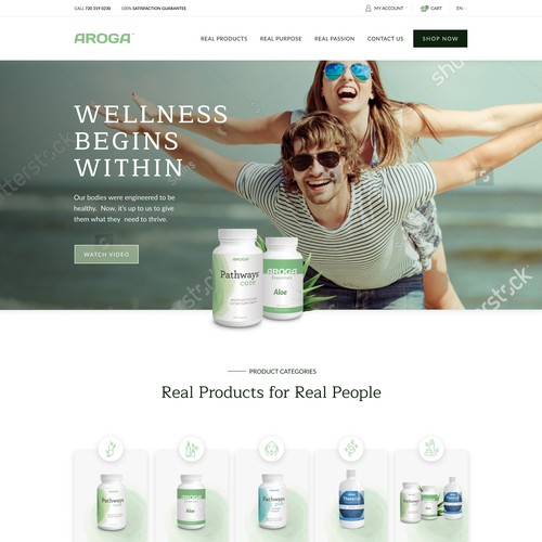 Redesign nutritional supplement home page 
