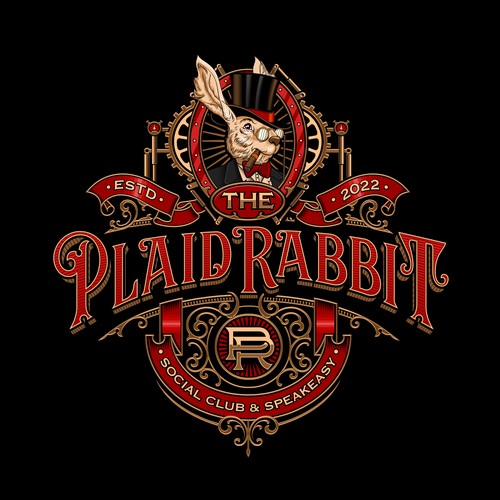 Logo design for THE PLAID RABBIT SOCIAL CLUB and SPEAKEASY