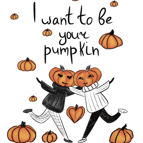 I want to be your pumpkin postcard