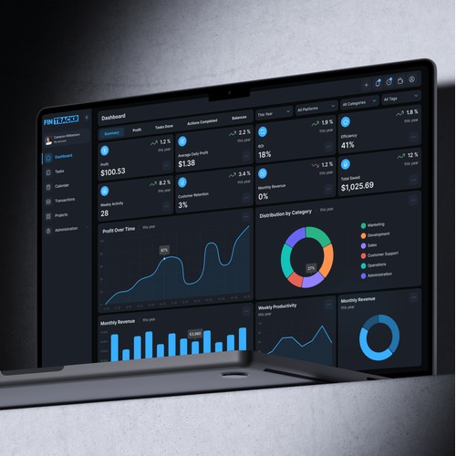 Analytics Dashboard – Light & Dark UI
