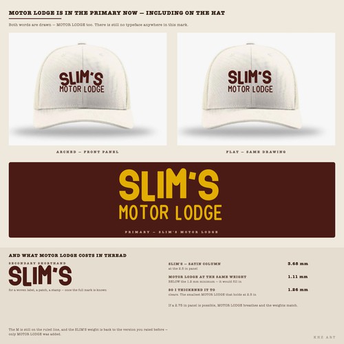 Slim's Motor Lodge — Cap Graphic Designed for the Stitch