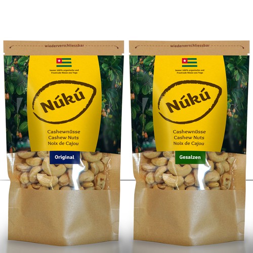 Logo and package for organic cashew nuts