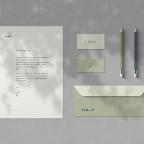 Greenland brand identity stationery design