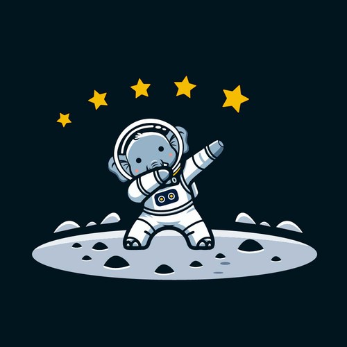 astronaut Elephant striking a dabbing pose