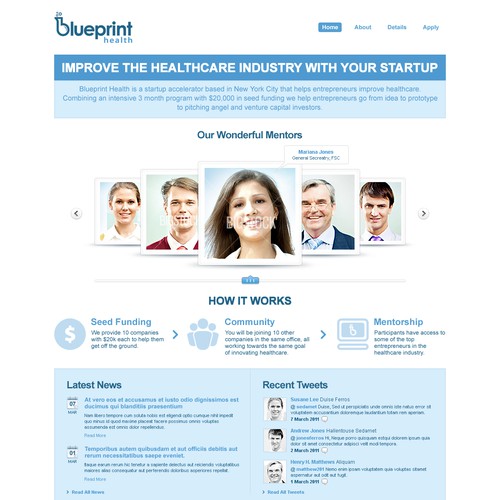 Homepage for Blueprint Health - member of TechStars Network