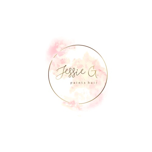 Jessie G. paints hair - delicate & stylish logo with inks