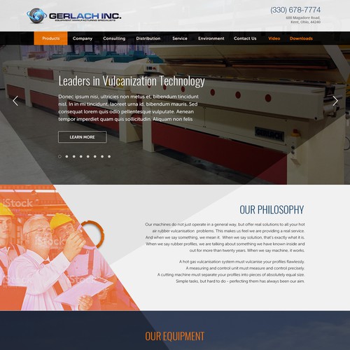 Wordpress theme design for Gerlach Inc.