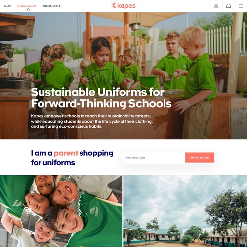 Website design for a school uniforms making company