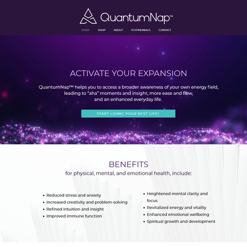 Website design for QuantumNap™ 