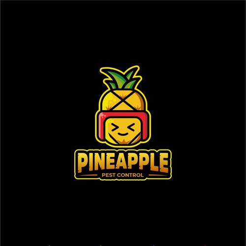 pineaple pets control logo concept