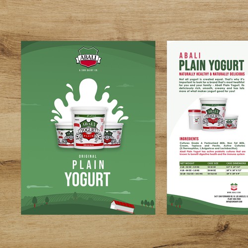 Abali - Original Plain Yogurt - Sell Sheet 