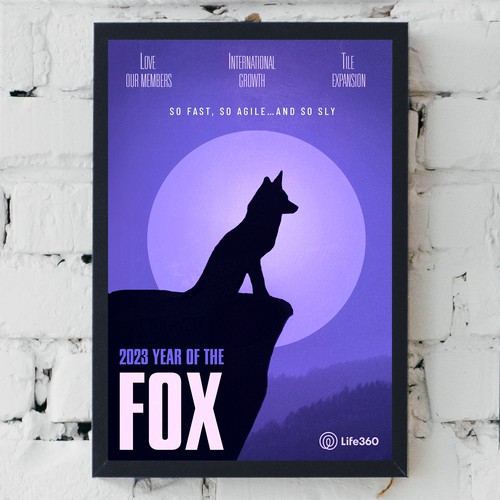 Fox Silhouette Poster Design