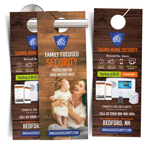 Design a Door Hanger for Omega Six Security