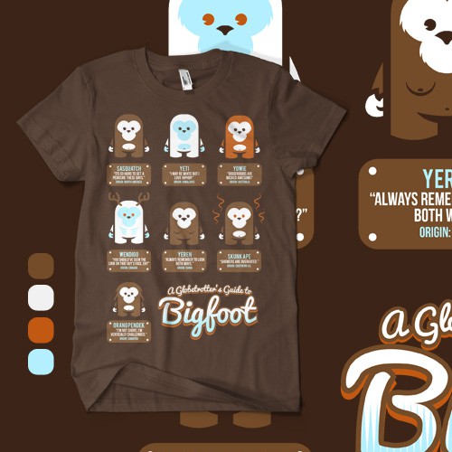 Bigfoot Comparison Infographic-style tee design