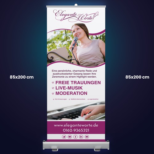 Elegante Worte Roll Up Banner