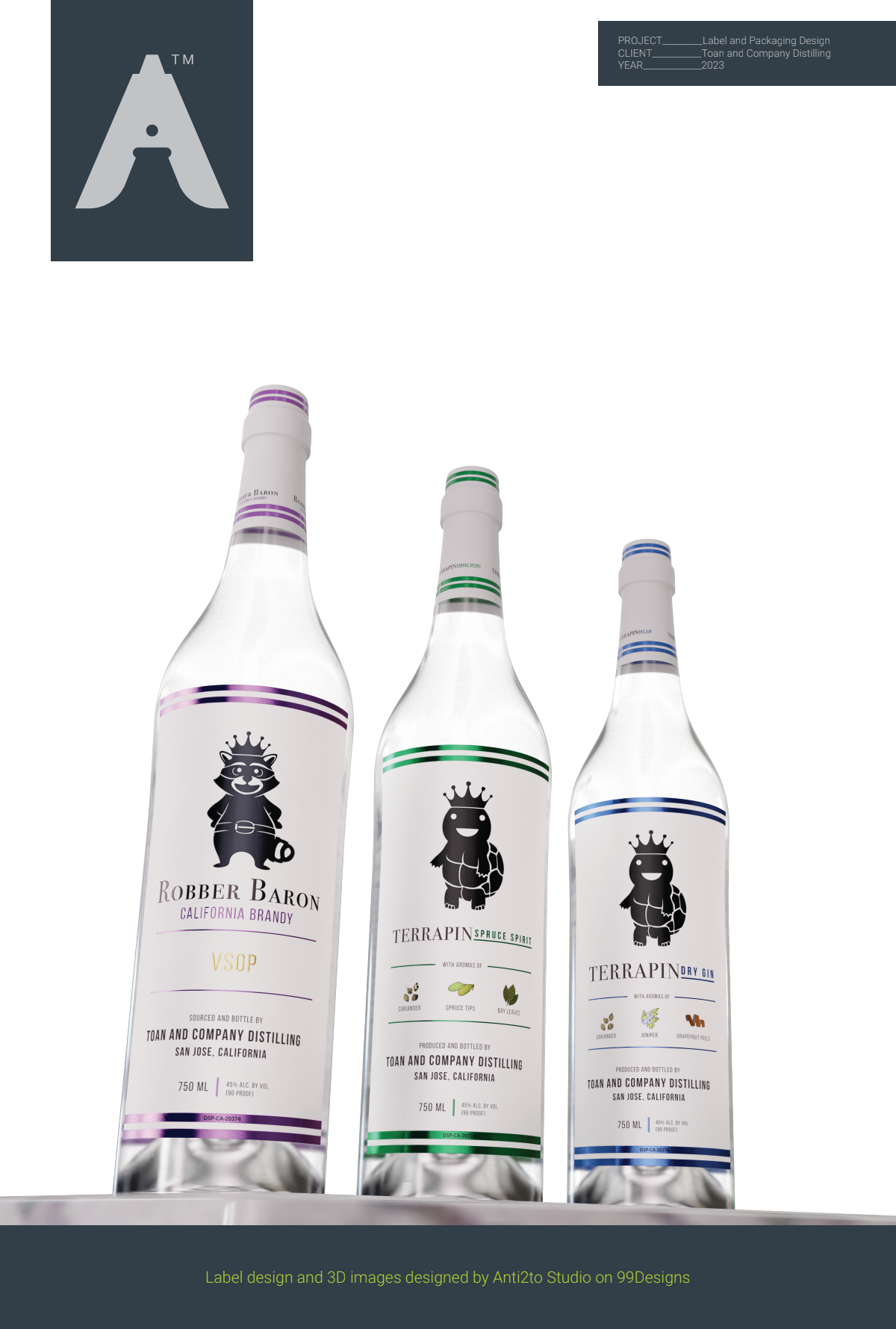 Terrapin Gin - Labels and Boxes
