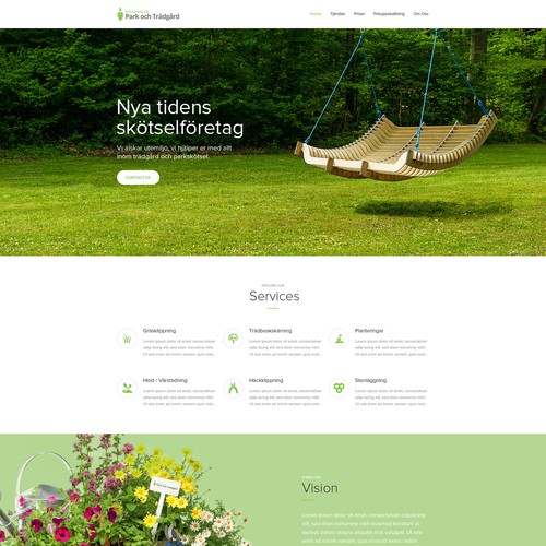 Uber for Landscaping, create the future landing page for us!