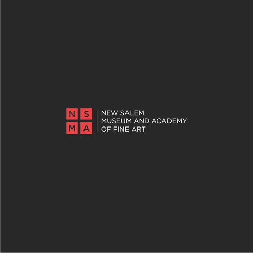Simple, clean and professional logo concept for New Salem Museum and Academy of Fine Art.