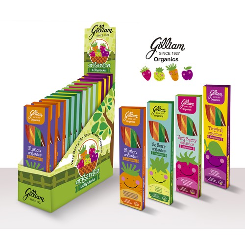 New Packaging for an established brand launching a line of ORGANIC candy sticks for retail