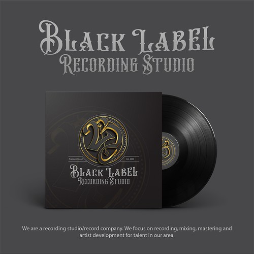 classic masculine logo for Black Label Recording Studio