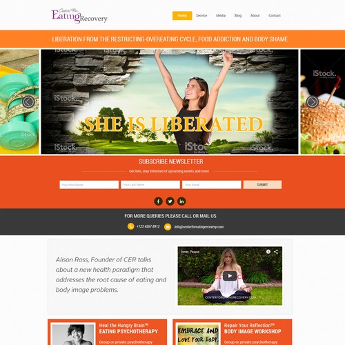 WEbsite Design for Food CAre Blog