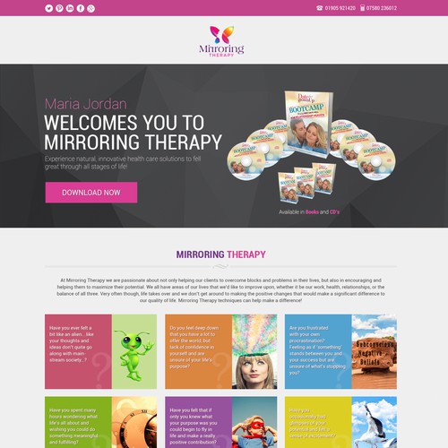 Landing Page for Mirroring Therapy Programme.