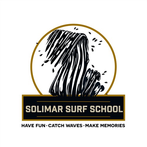 Versitile logo for a surf school